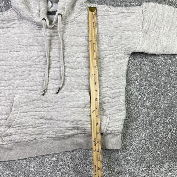 prAna Women’s Hoodie Small Gray Textured Knit Organic Cotton W23202220 Pullover - Picture 13 of 15